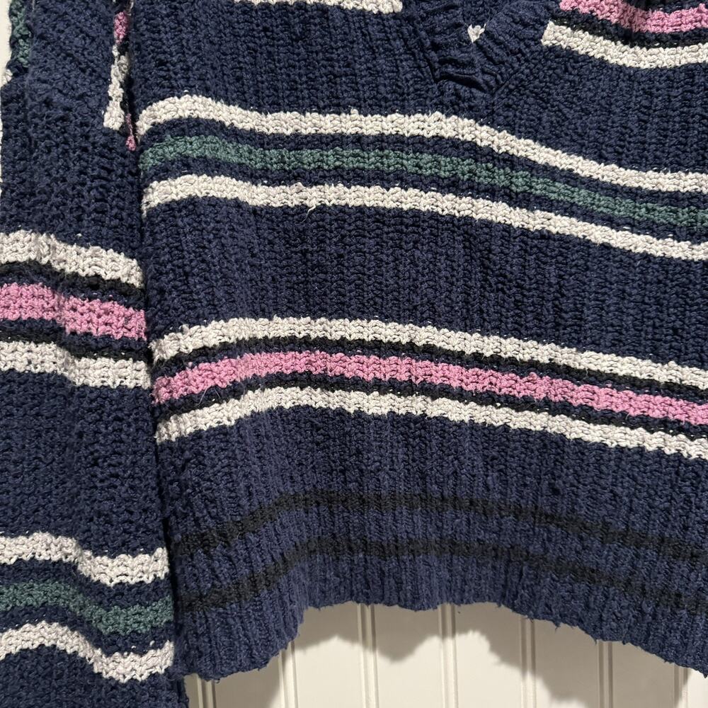 Free People Kennedy Collared Striped Sweater Preppy Classic Size Small - Picture 3 of 6